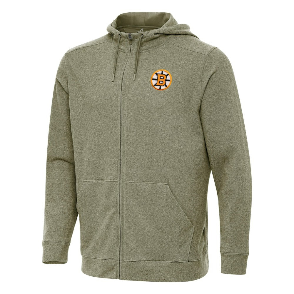Boston Bruins Antigua Effortless Full-Zip Hoodie -  NHL Hoodies