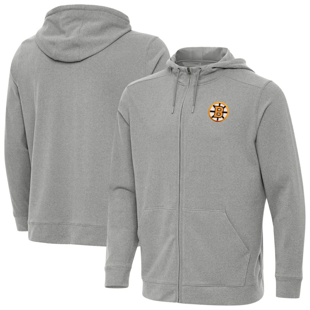 Boston Bruins Antigua Effortless Full-Zip Hoodie -  NHL Hoodies