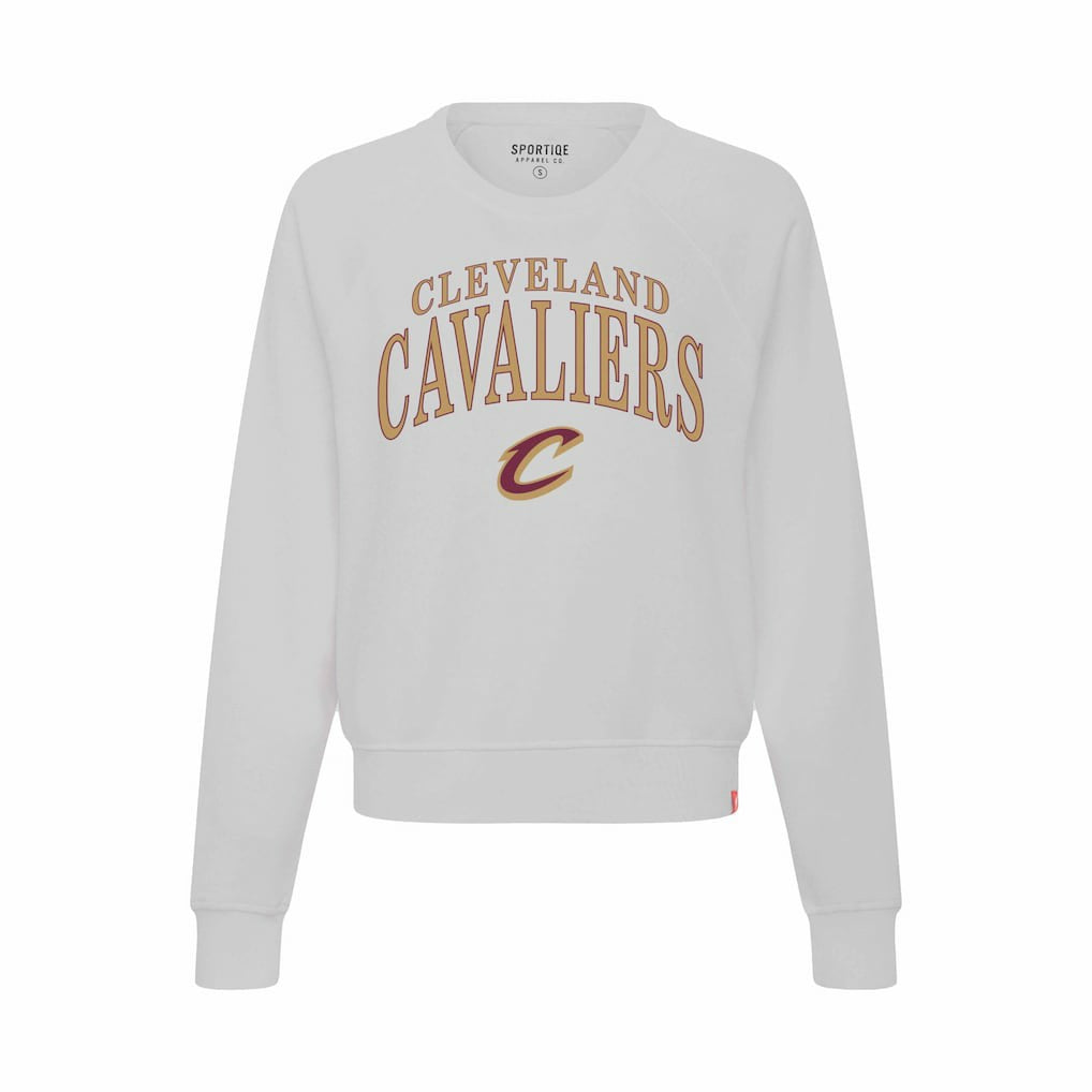 Gray Cleveland Cavaliers Sportiqe Women's Genuine Issue Collection Ashlyn Cropped Sweatshirt sale | NBA