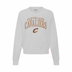 Gray Cleveland Cavaliers Sportiqe Women's Genuine Issue Collection Ashlyn Cropped Sweatshirt sale | NBA