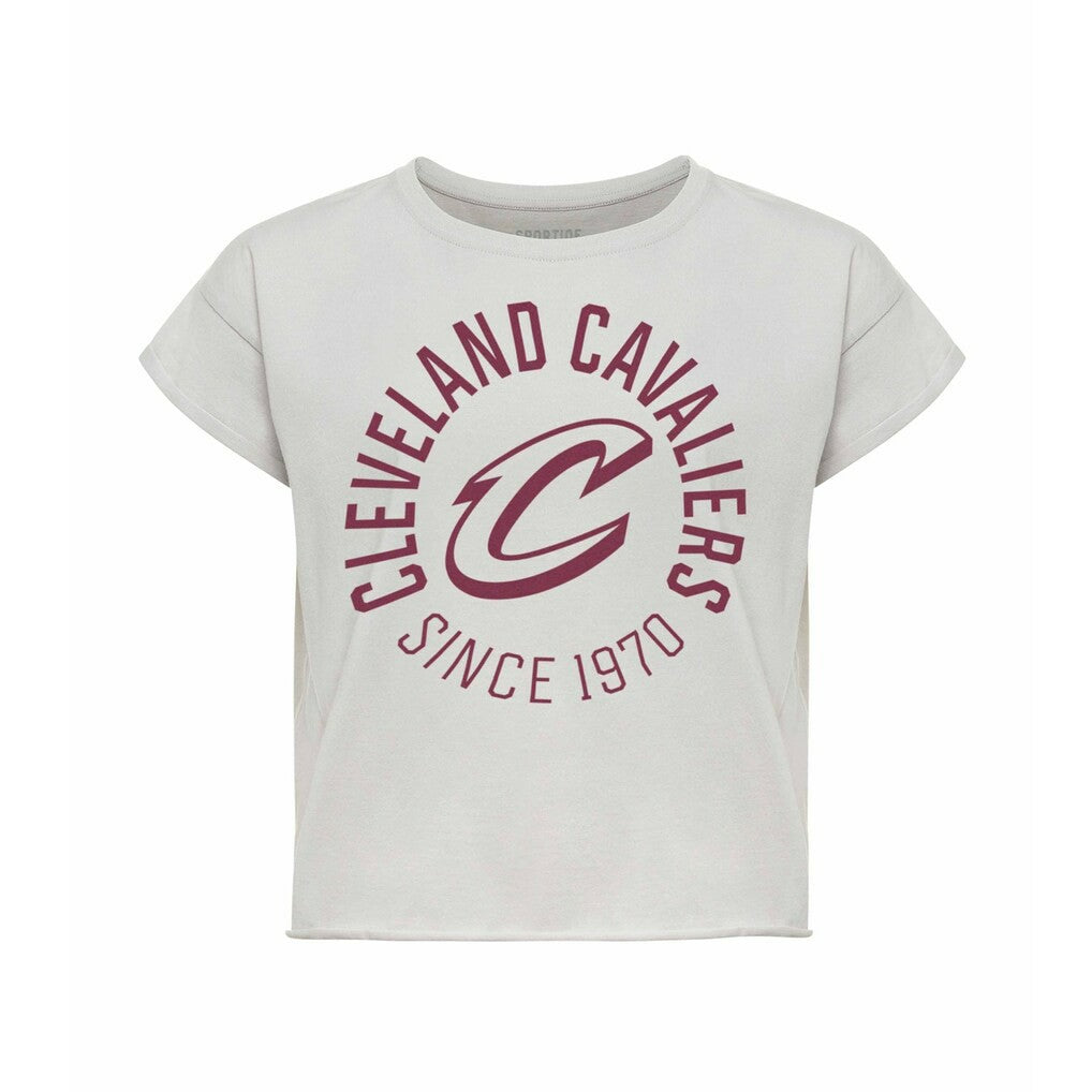 Gray Cleveland Cavaliers Sportiqe Women's Cropped Genuine Issue Collection Alana T-Shirt sale | NBA