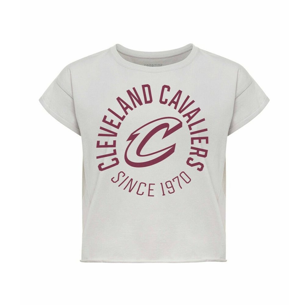 Gray Cleveland Cavaliers Sportiqe Women's Cropped Genuine Issue Collection Alana T-Shirt sale | NBA