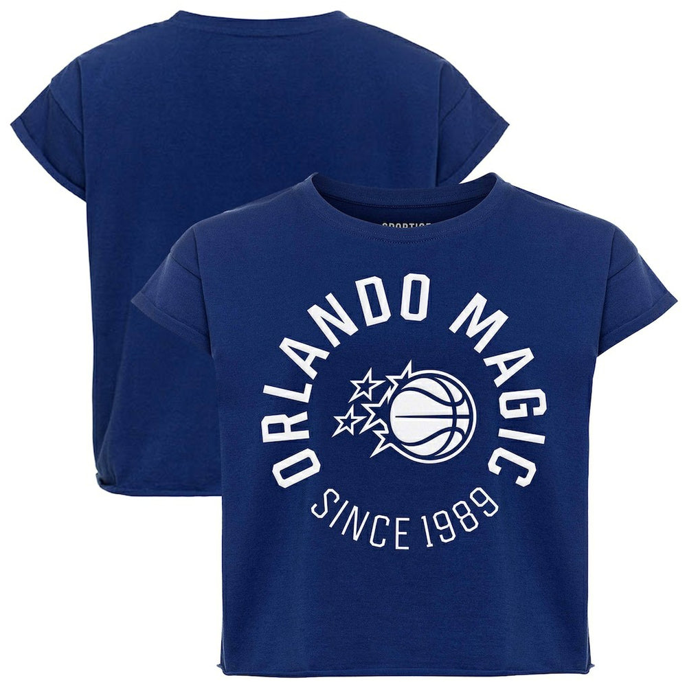 Blue Orlando Magic Sportiqe Women's Cropped Genuine Issue Collection Alana T-Shirt | NBA