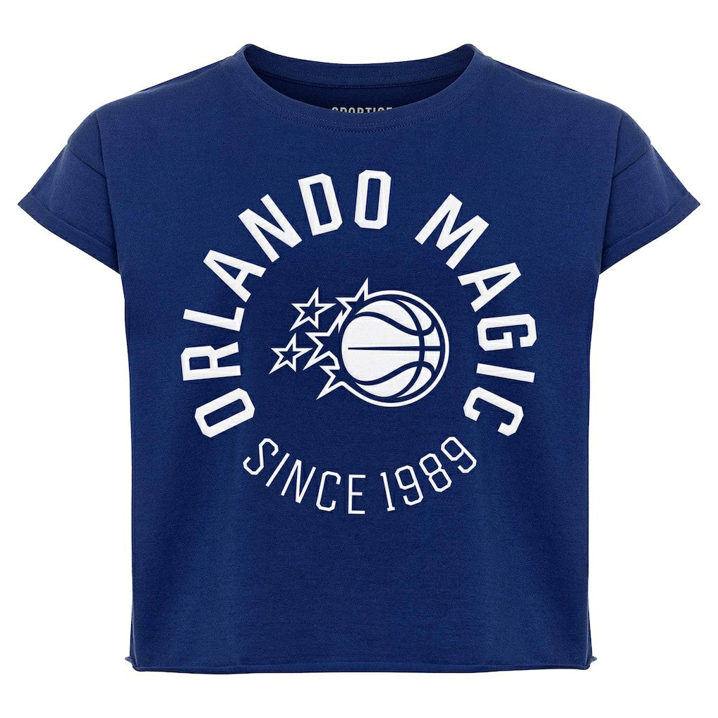 Blue Orlando Magic Sportiqe Women's Cropped Genuine Issue Collection Alana T-Shirt | NBA