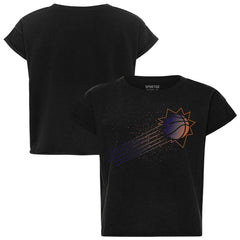 Black Phoenix Suns Sportiqe Women's Cropped Genuine Issue Collection Alana T-Shirt | NBA