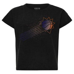 Black Phoenix Suns Sportiqe Women's Cropped Genuine Issue Collection Alana T-Shirt | NBA
