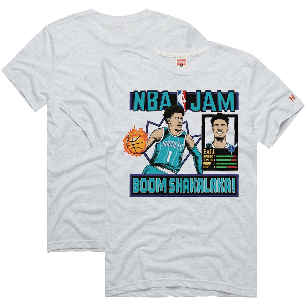 White LaMelo Ball Charlotte Hornets Homage Unisex NBA Jam Tri-Blend T-Shirt | NBA