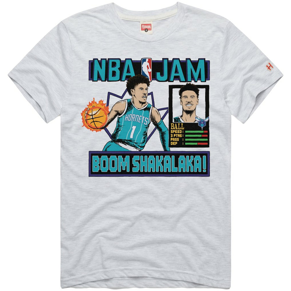 White LaMelo Ball Charlotte Hornets Homage Unisex NBA Jam Tri-Blend T-Shirt | NBA