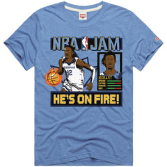 Light Blue Ja Morant Memphis Grizzlies Homage Unisex NBA Jam Tri-Blend T-Shirt | NBA