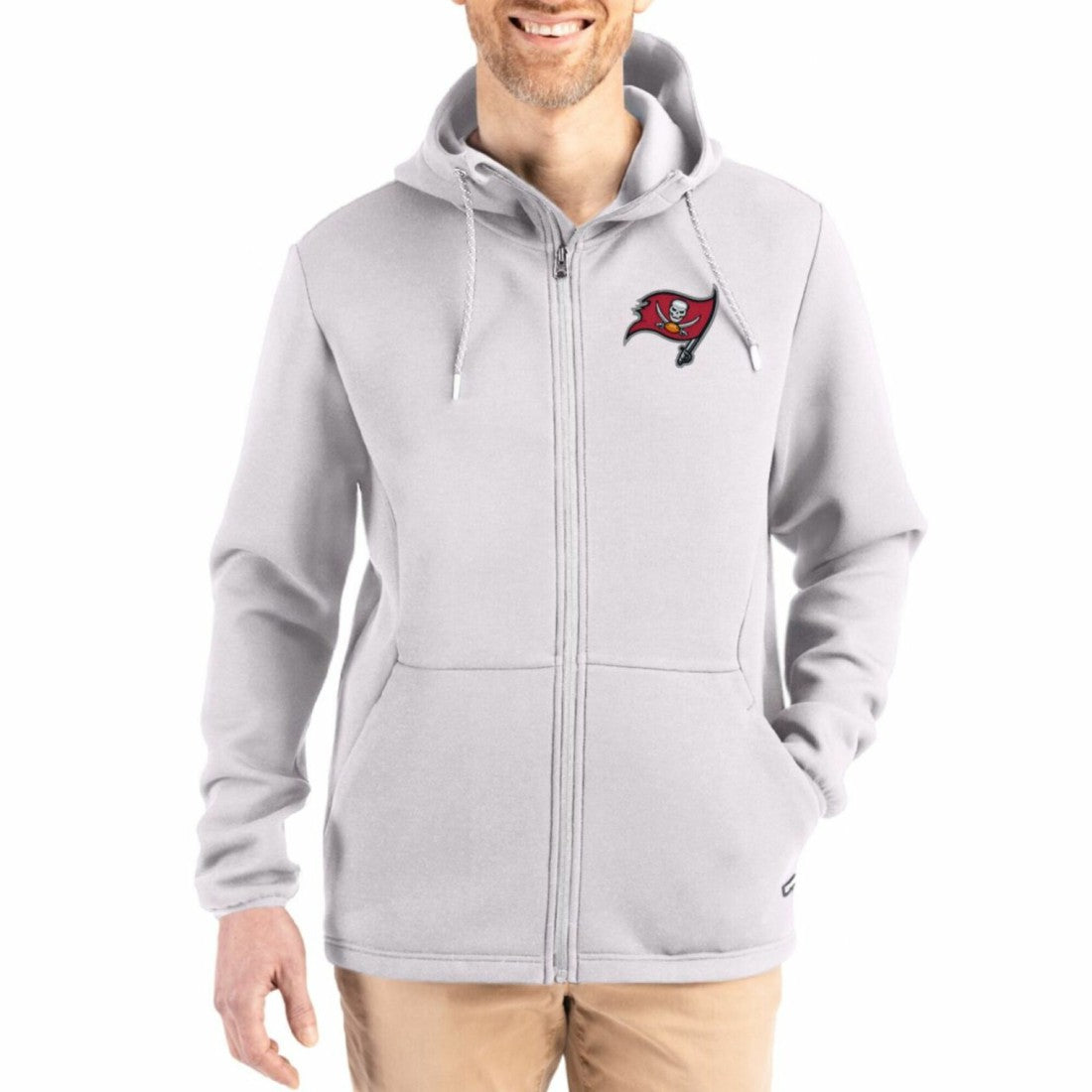 Tampa Bay Buccaneers Cutter & Buck Roam Epic Comfort Recycled Full-Zip Hoodie Jacket | NFL Discount
