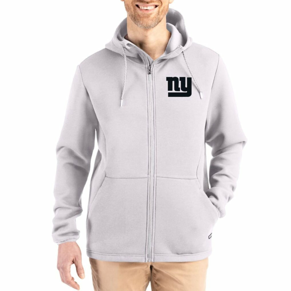 New York Giants Cutter & Buck Roam Epic Comfort Recycled Full-Zip Hoodie Jacket | NFL New