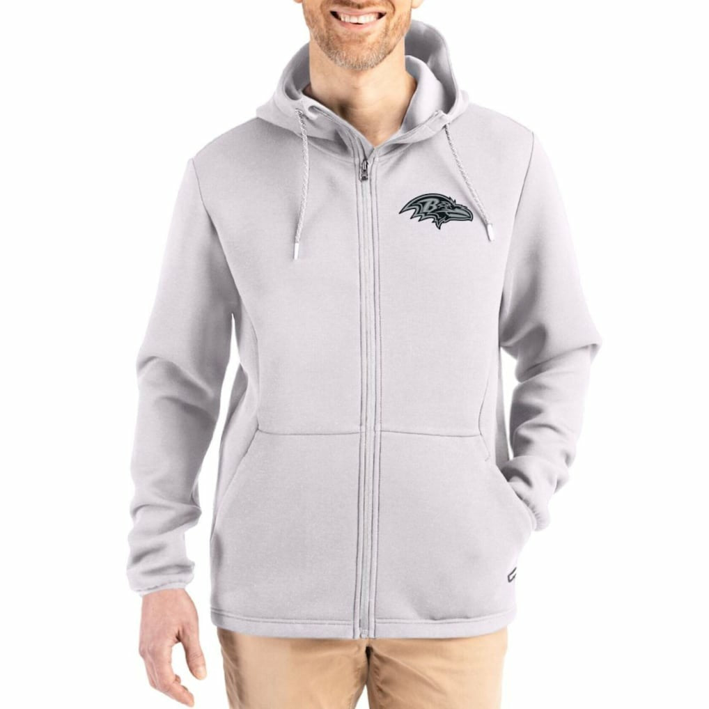 Baltimore Ravens Cutter & Buck Roam Epic Comfort Recycled Full-Zip Hoodie Jacket | NFL Sale