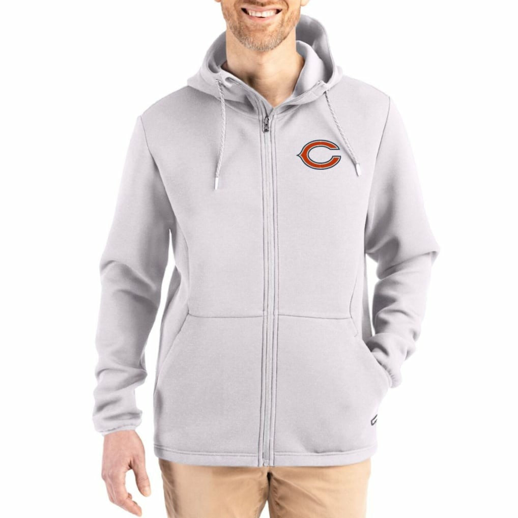 Chicago Bears Cutter & Buck Roam Epic Comfort Recycled Full-Zip Hoodie Jacket | NFL Hot