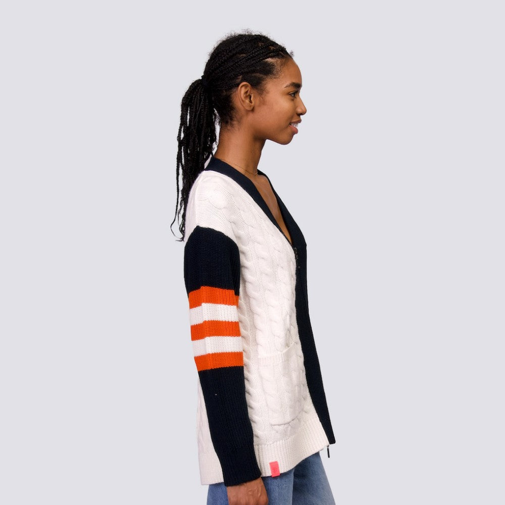 San Francisco Giants Lusso Women's Shyla Knit V-Neck Full-Zip Sweater - MLB