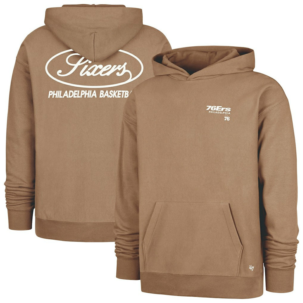 Khaki Philadelphia 76ers '47 Triple Double Foundation Premium Hoodie Sweatshirt | NBA