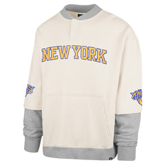 Cream New York Knicks '47 Crossover Collection Trifecta Double Layered Fleece Sweatshirt | NBA