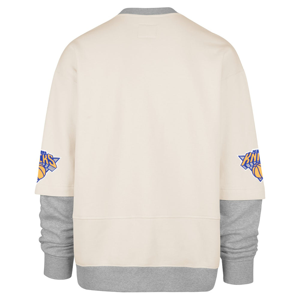Cream New York Knicks '47 Crossover Collection Trifecta Double Layered Fleece Sweatshirt | NBA