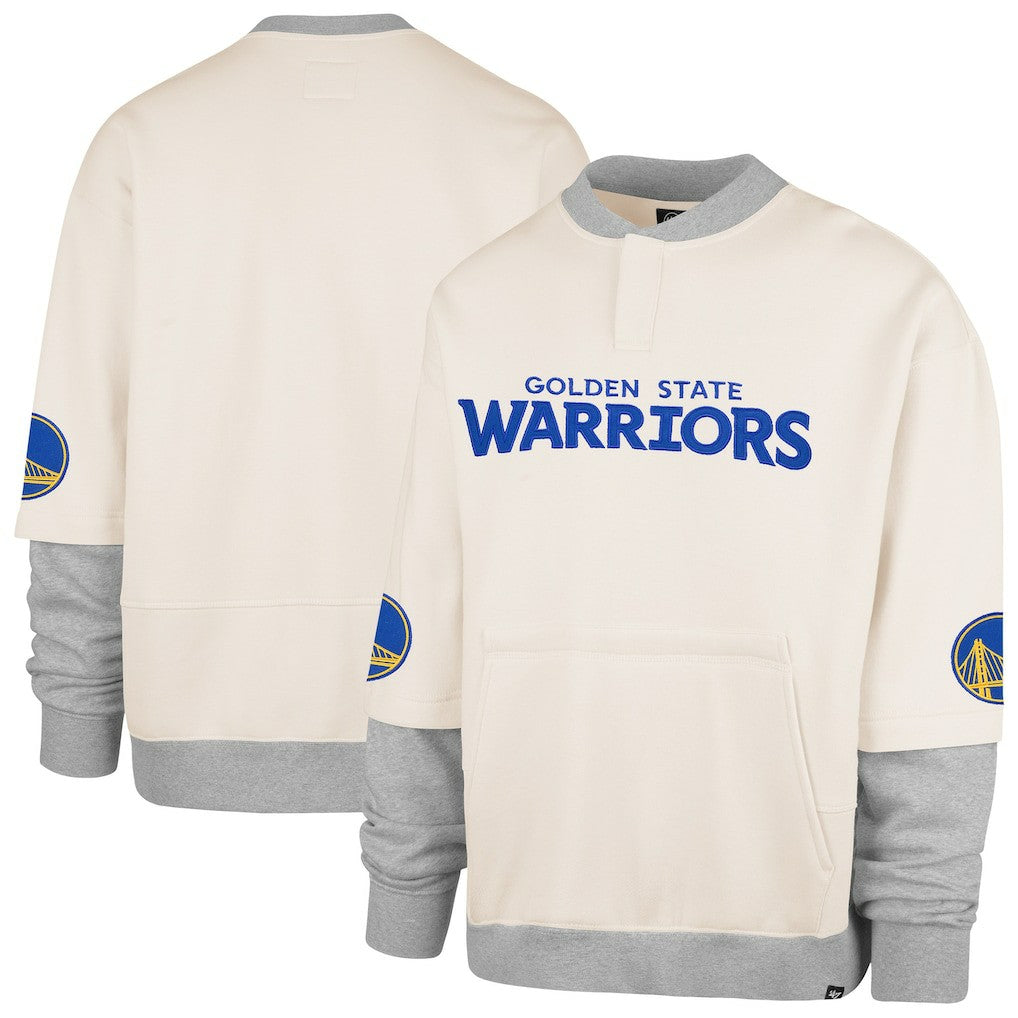Cream Golden State Warriors '47 Crossover Collection Trifecta Double Layered Fleece Sweatshirt sale | NBA