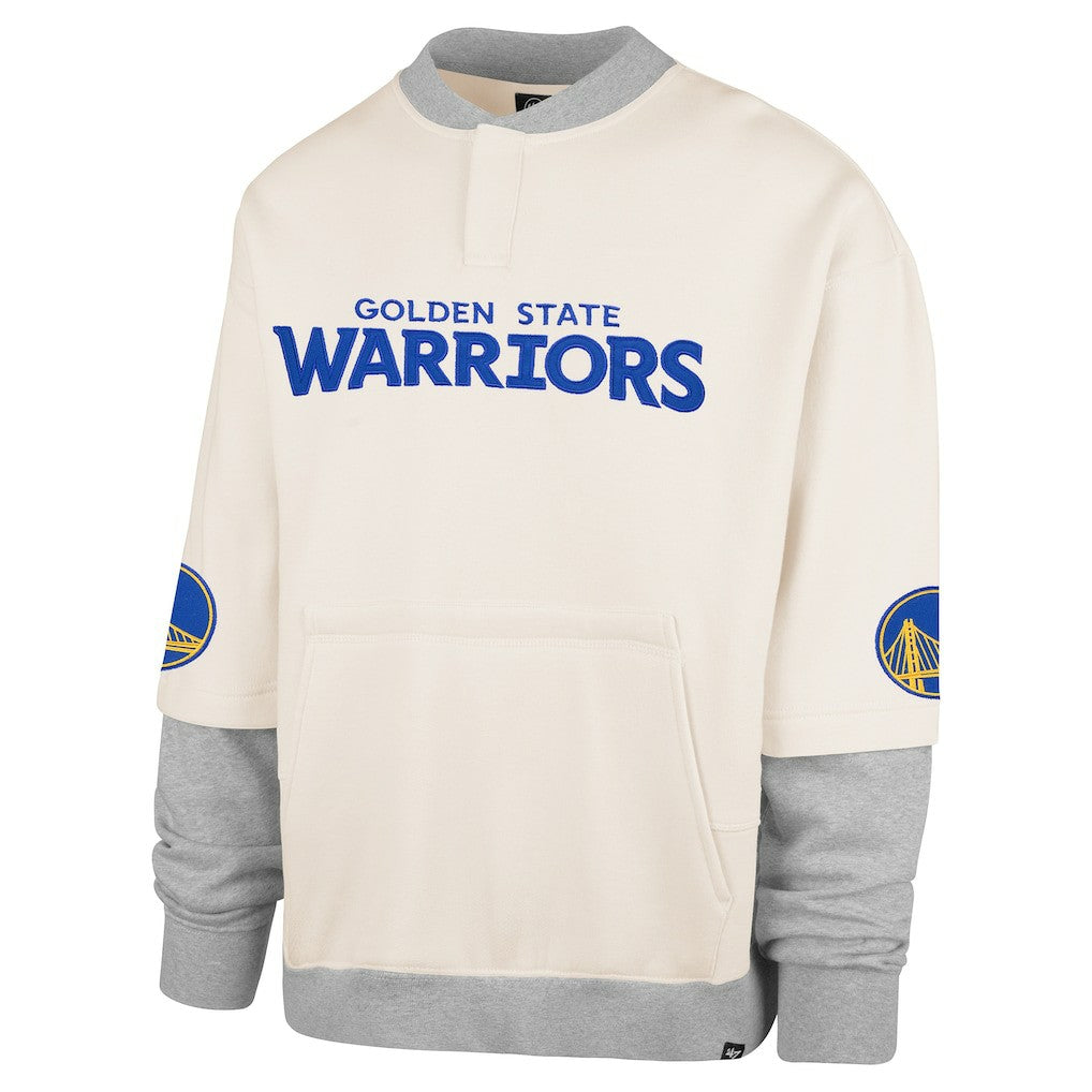 Cream Golden State Warriors '47 Crossover Collection Trifecta Double Layered Fleece Sweatshirt sale | NBA