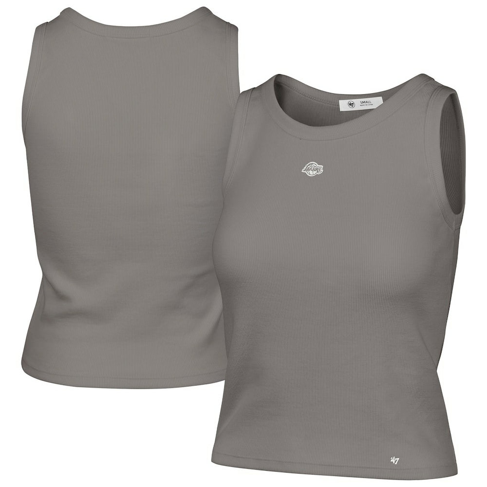 Gray Los Angeles Lakers '47 Women's Cropped Skyhook Baby Rib Tank | NBA