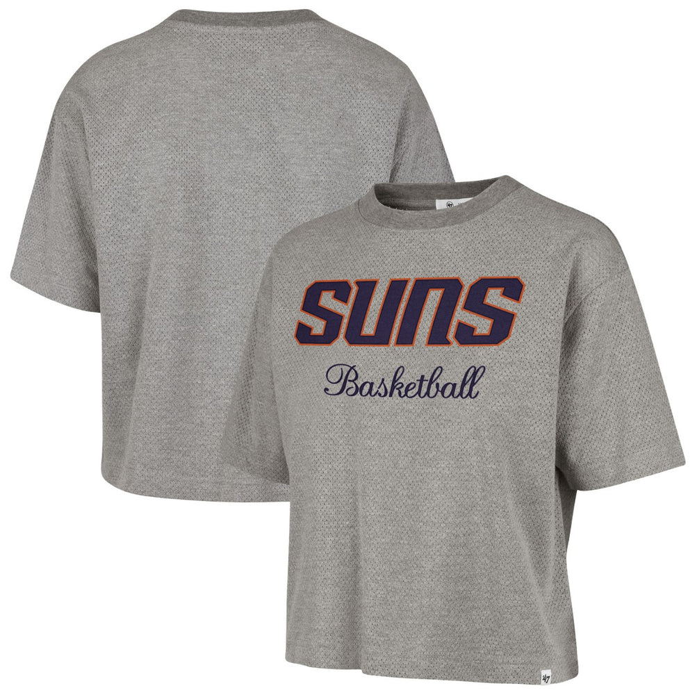 Gray Phoenix Suns '47 Women's Pivot Drop Needle Cropped T-Shirt | NBA