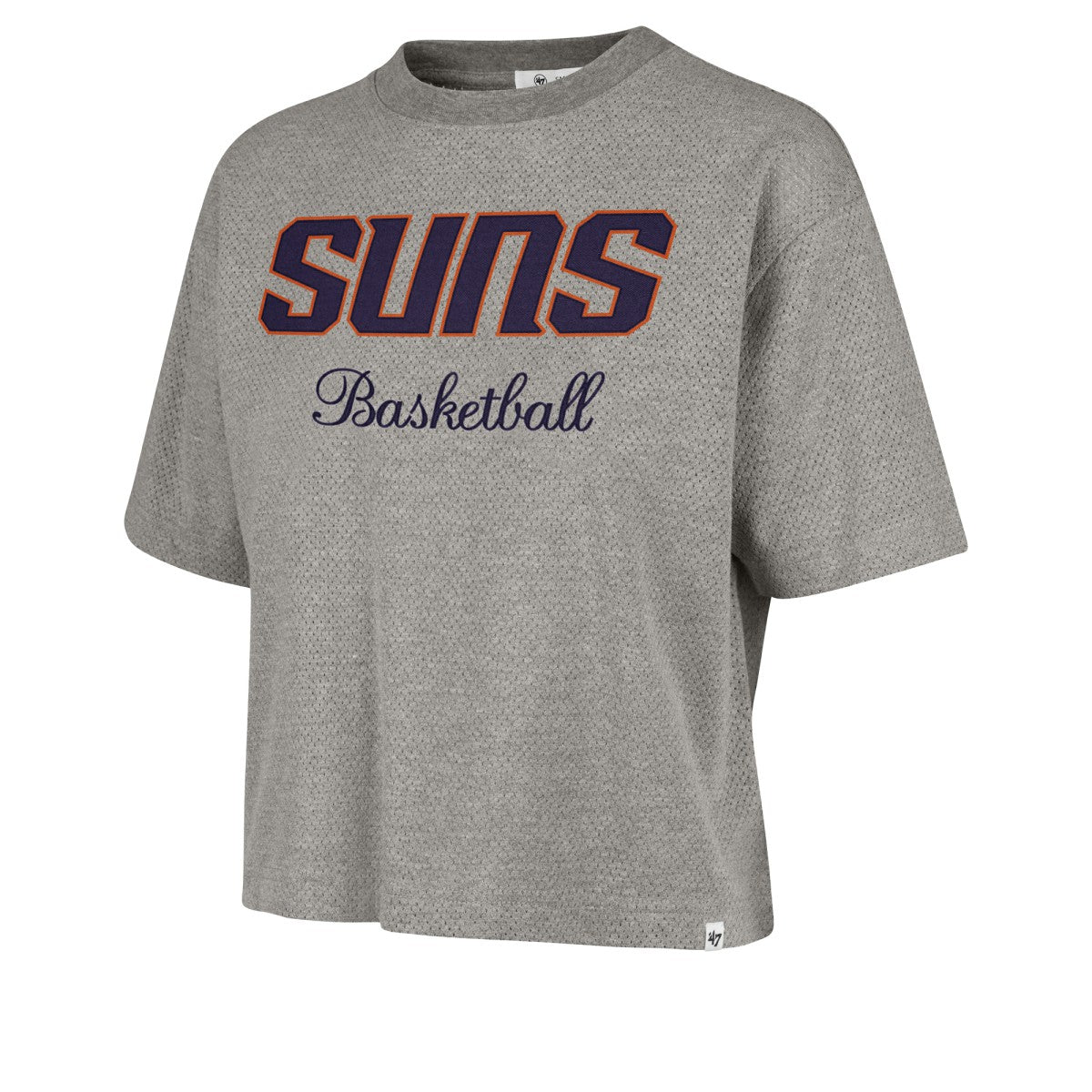 Gray Phoenix Suns '47 Women's Pivot Drop Needle Cropped T-Shirt | NBA