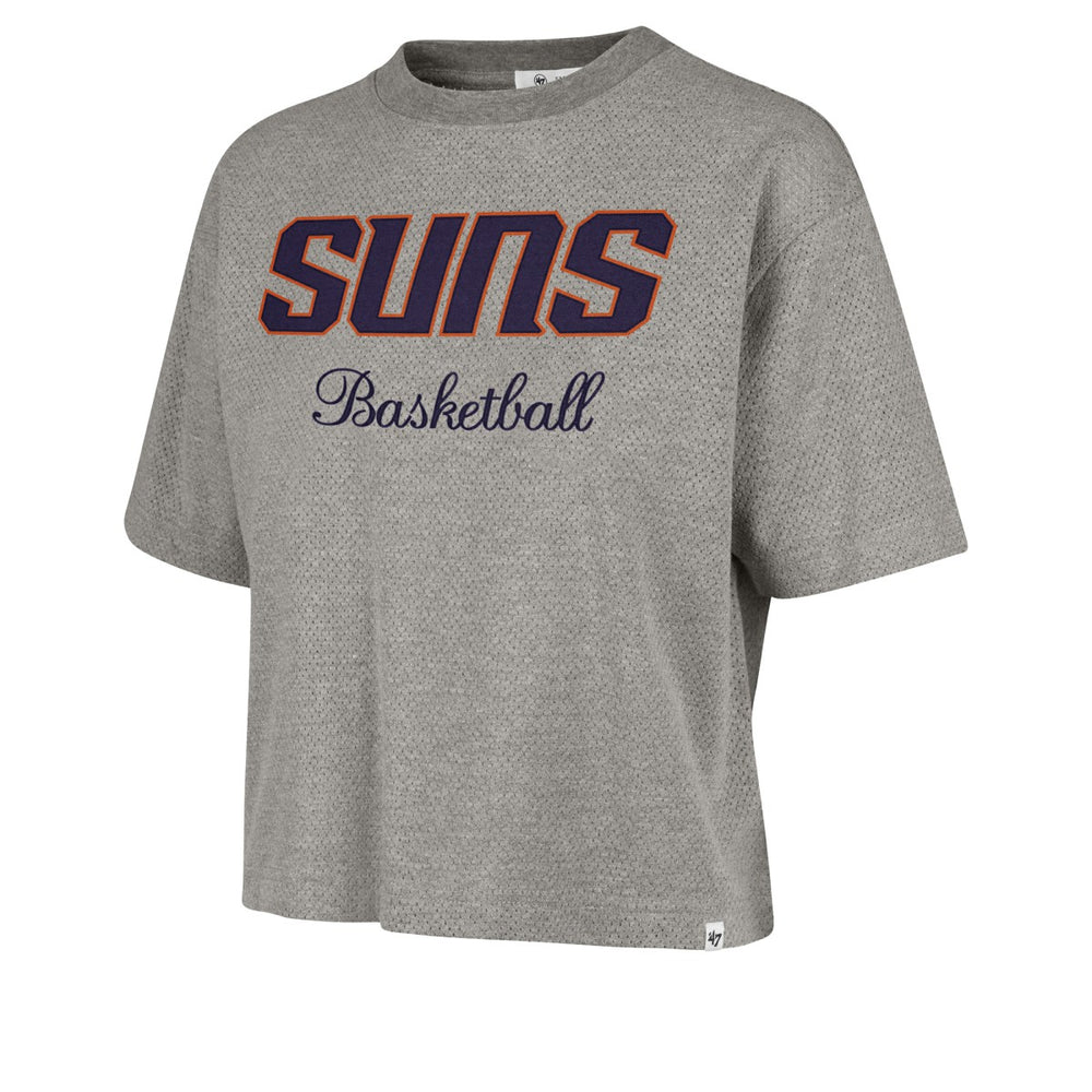 Gray Phoenix Suns '47 Women's Pivot Drop Needle Cropped T-Shirt | NBA