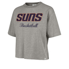 Gray Phoenix Suns '47 Women's Pivot Drop Needle Cropped T-Shirt | NBA