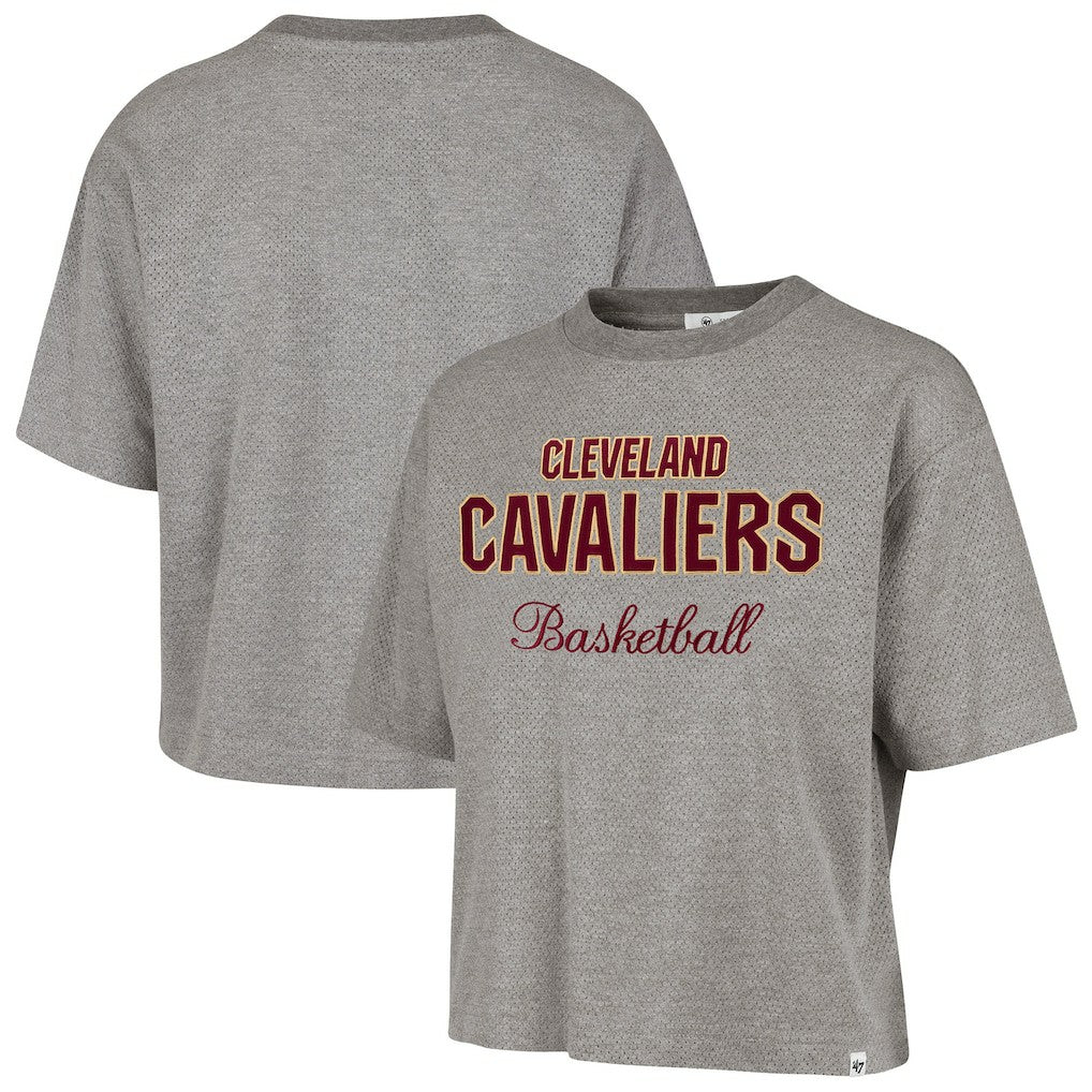 Gray Cleveland Cavaliers '47 Women's Pivot Drop Needle Cropped T-Shirt sale | NBA