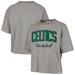 Gray Boston Celtics '47 Women's Pivot Drop Needle Cropped T-Shirt | NBA