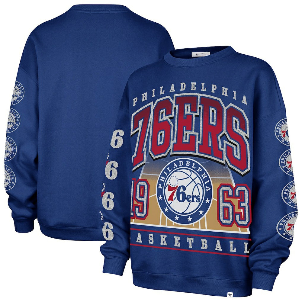 Royal Philadelphia 76ers '47 Women's Go Big Oversized Sweatshirt | NBA