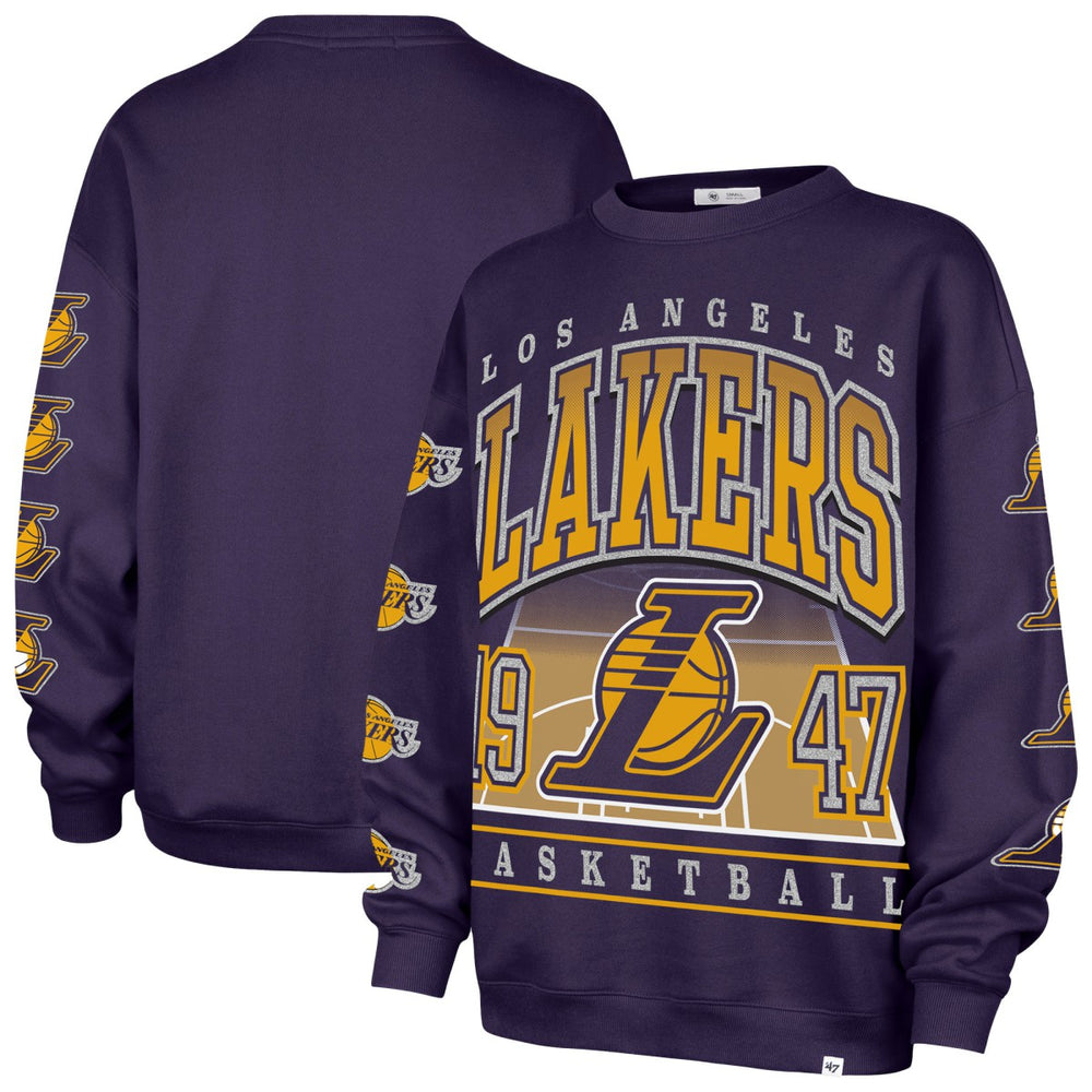 Purple Los Angeles Lakers '47 Women's Go Big Oversized Sweatshirt | NBA