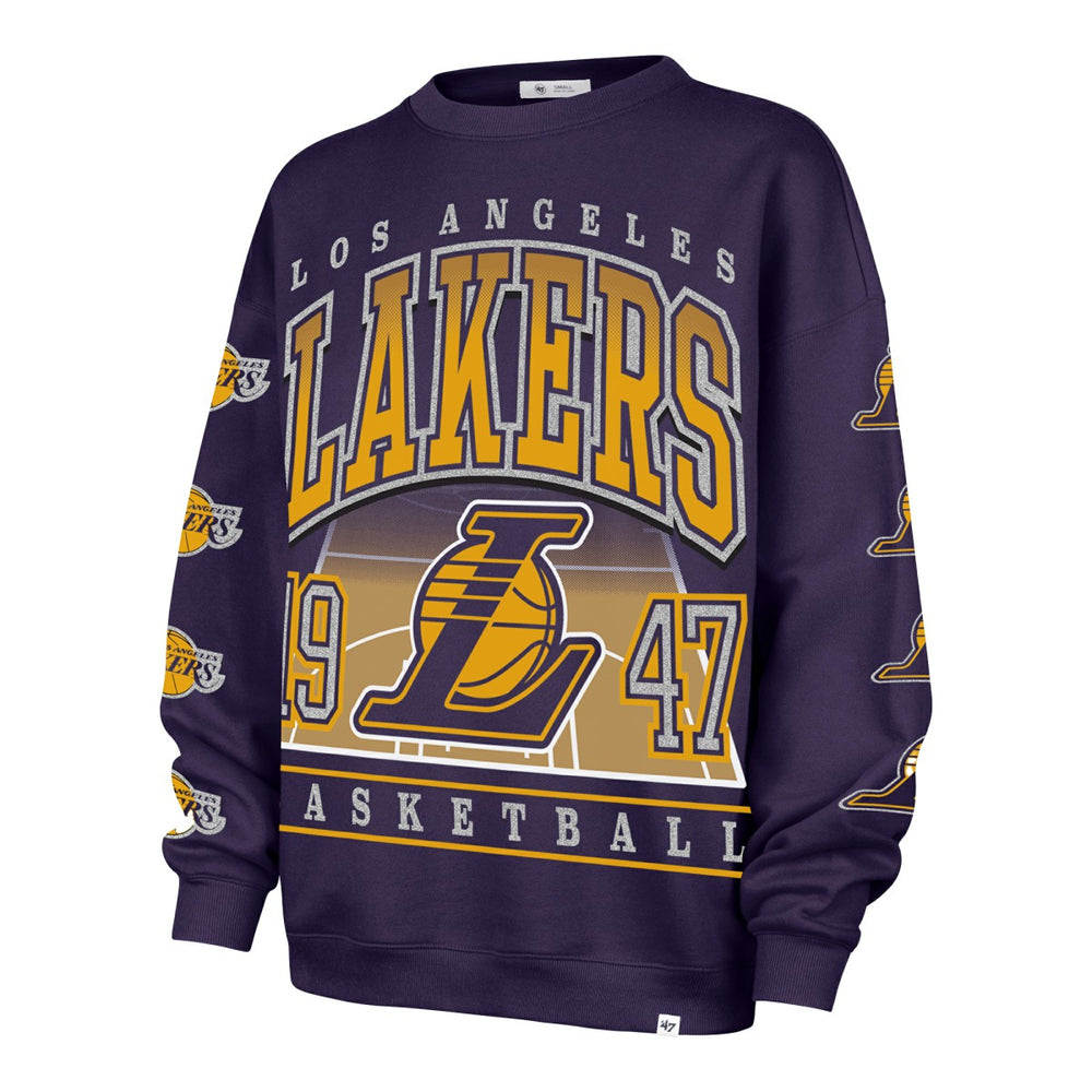 Purple Los Angeles Lakers '47 Women's Go Big Oversized Sweatshirt | NBA