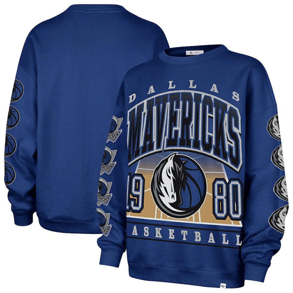 Blue Dallas Mavericks '47 Women's Go Big Oversized Sweatshirt sale | NBA