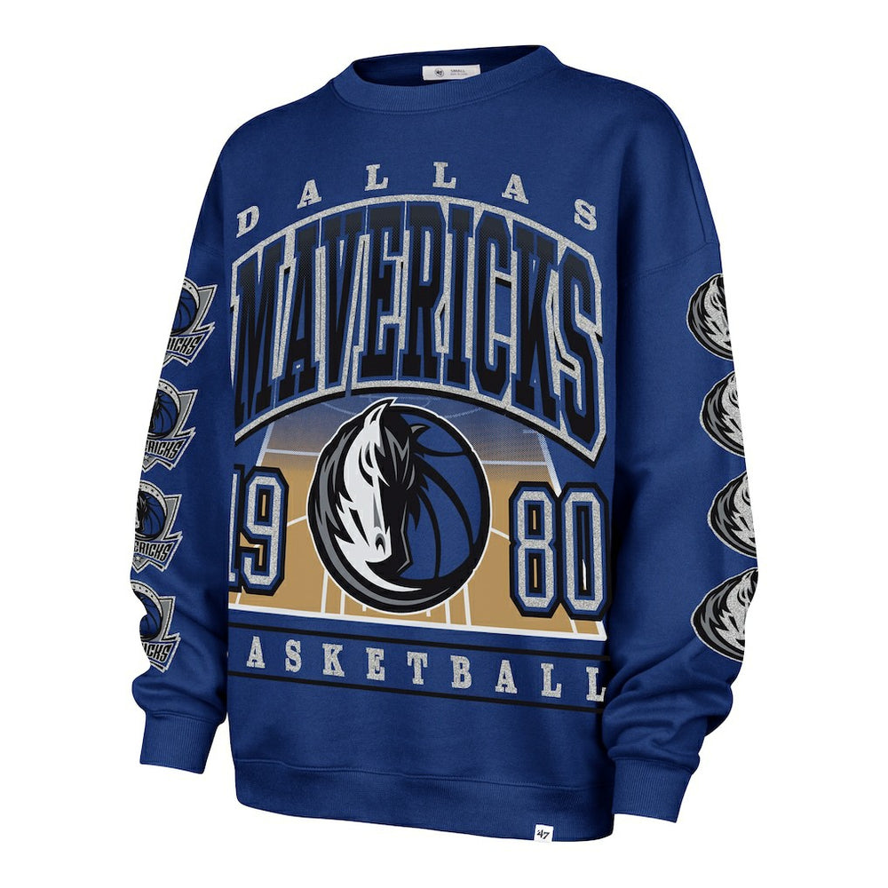 Blue Dallas Mavericks '47 Women's Go Big Oversized Sweatshirt sale | NBA