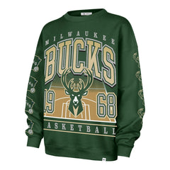 Hunter Green Milwaukee Bucks '47 Women's Go Big Oversized Sweatshirt | NBA