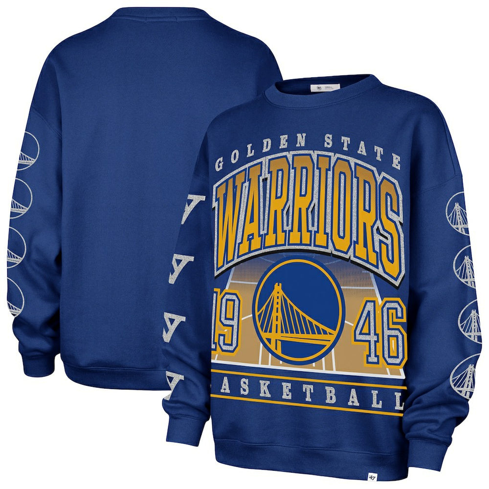 Royal Golden State Warriors '47 Women's Go Big Oversized Sweatshirt sale | NBA