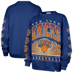 Blue New York Knicks '47 Women's Go Big Oversized Sweatshirt | NBA