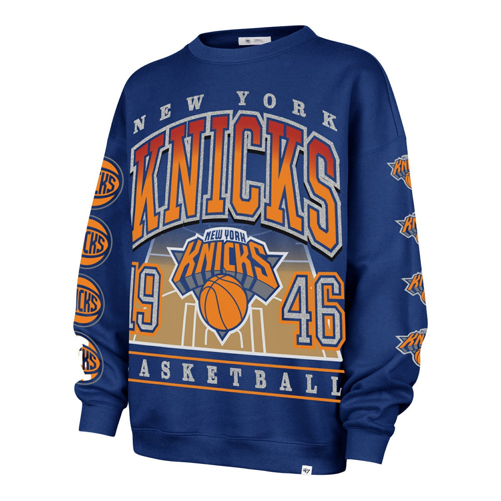 Blue New York Knicks '47 Women's Go Big Oversized Sweatshirt | NBA