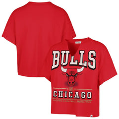Red Chicago Bulls '47 Women's Elation Oversized Notch Neck T-Shirt sale | NBA