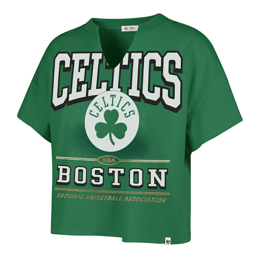 Kelly Green Boston Celtics '47 Women's Elation Oversized Notch Neck T-Shirt | NBA