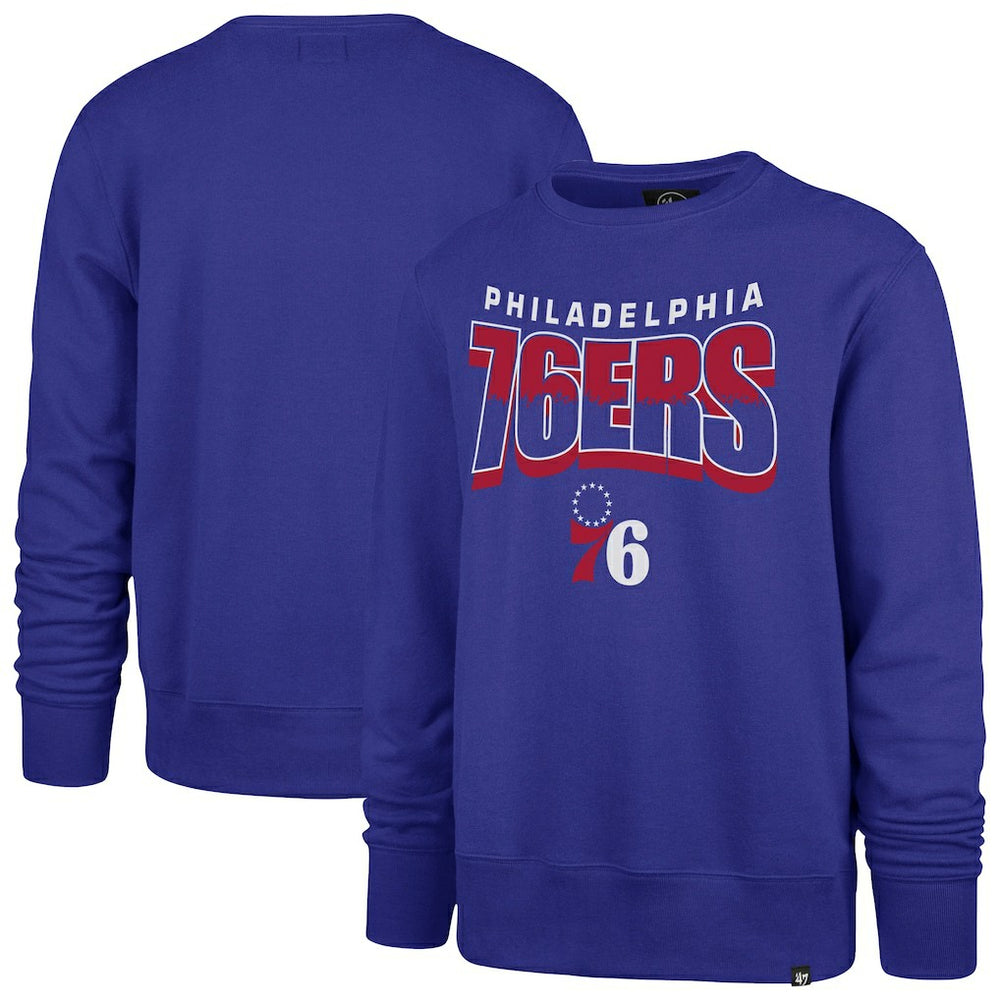 Royal Philadelphia 76ers '47 Unisex Brush By Headline Crewneck Sweatshirt | NBA