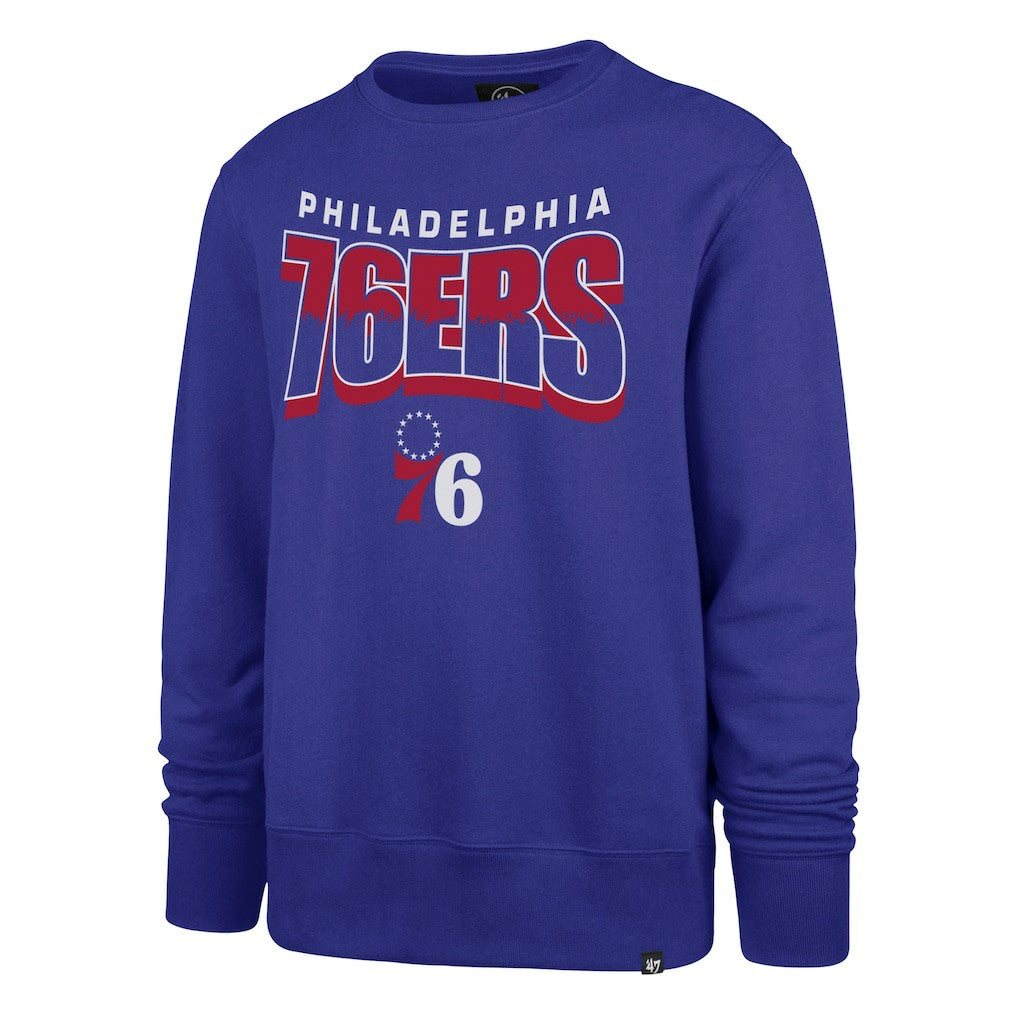 Royal Philadelphia 76ers '47 Unisex Brush By Headline Crewneck Sweatshirt | NBA