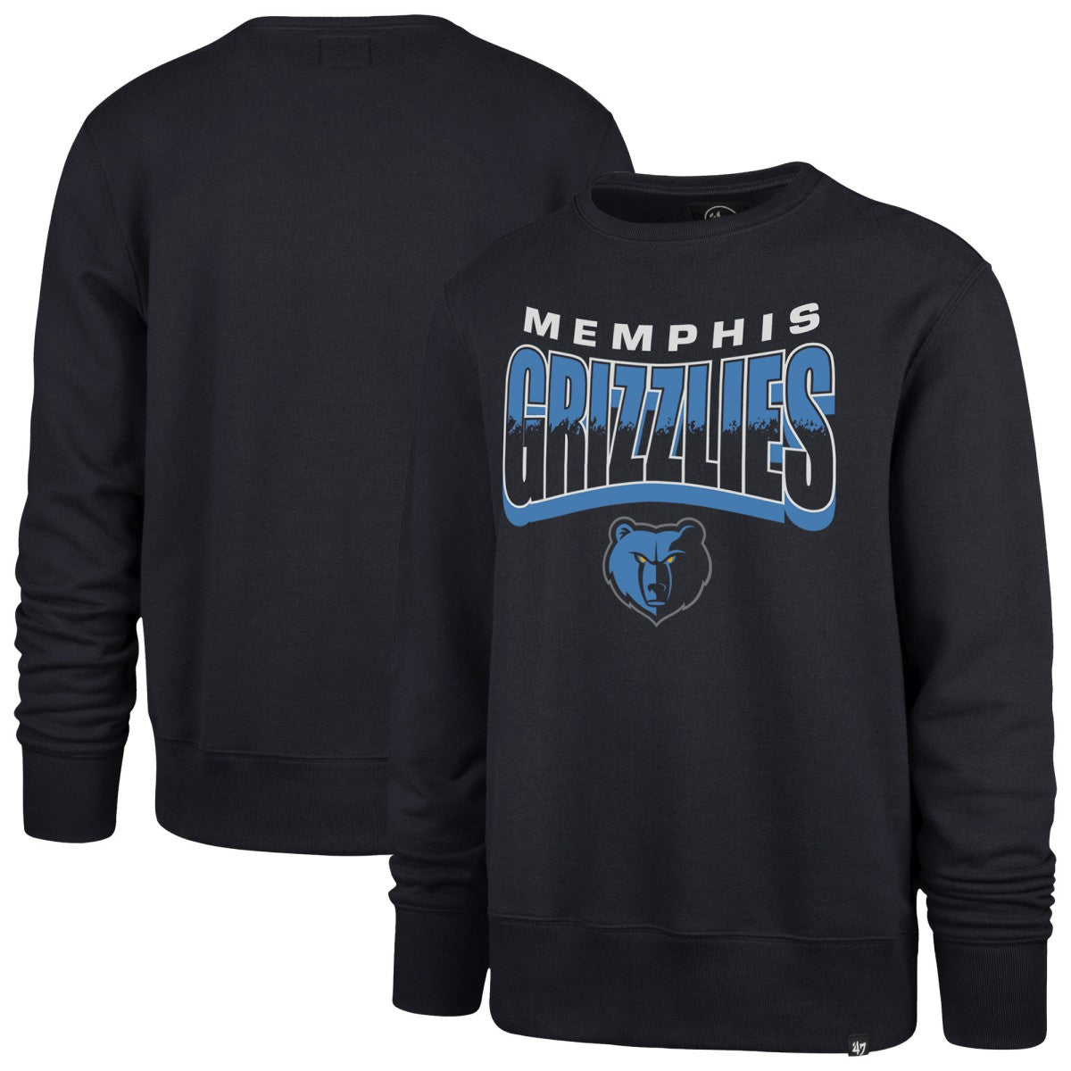 Navy Memphis Grizzlies '47 Unisex Brush By Headline Crewneck Sweatshirt | NBA
