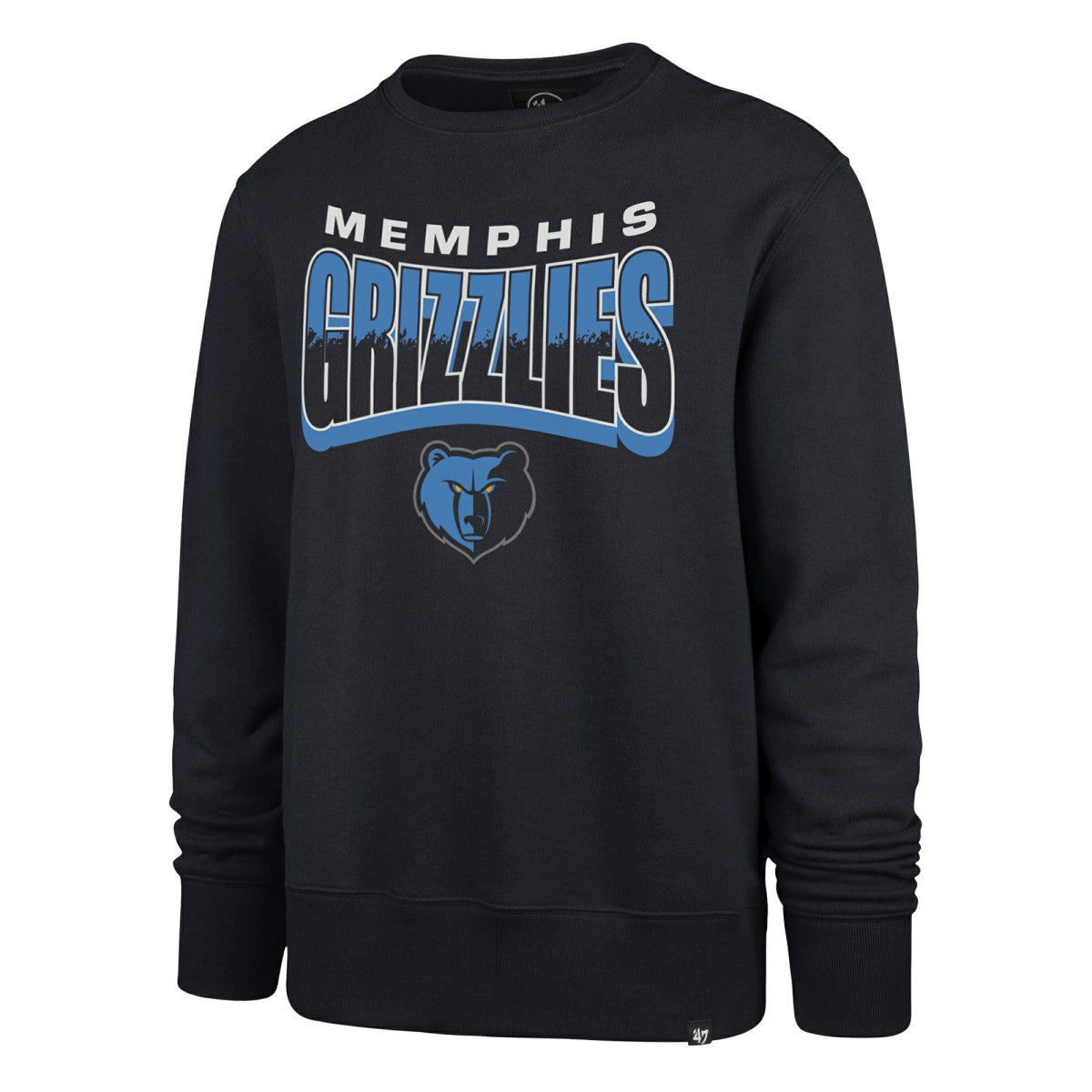 Navy Memphis Grizzlies '47 Unisex Brush By Headline Crewneck Sweatshirt | NBA