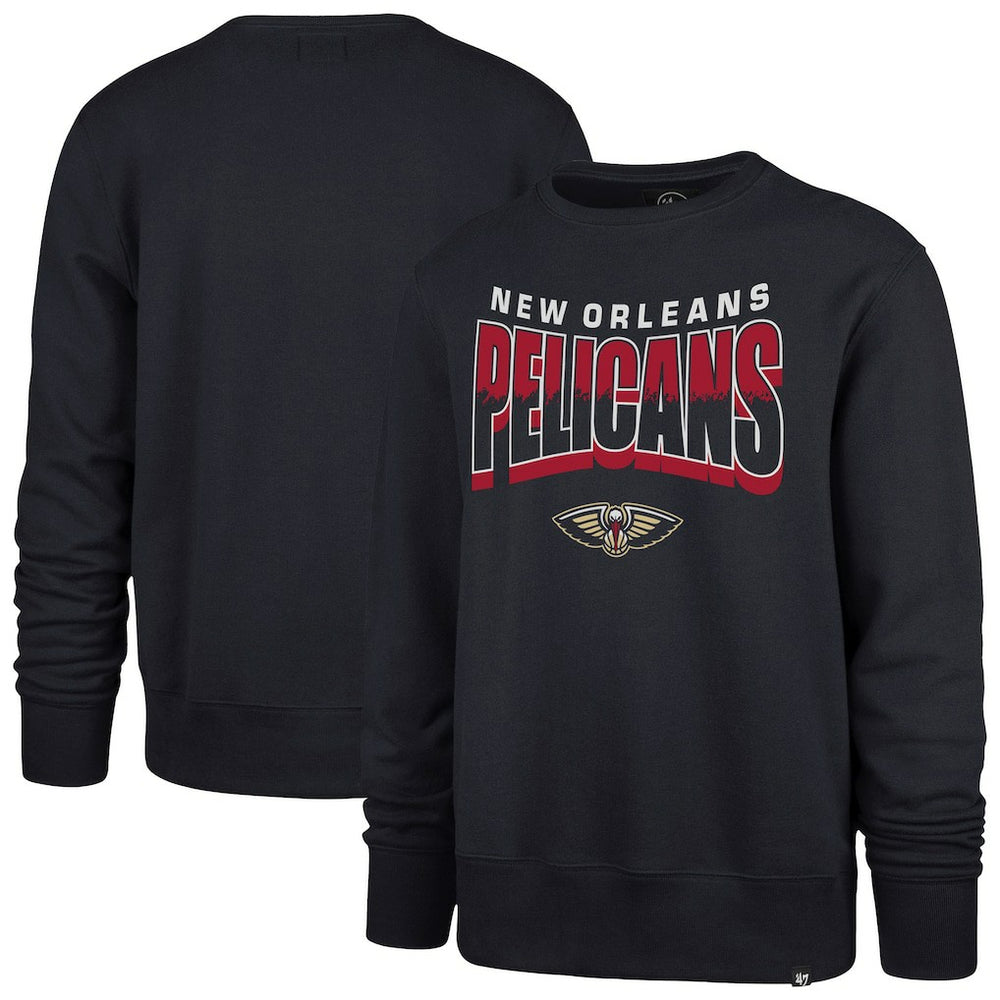 Navy New Orleans Pelicans '47 Unisex Brush By Headline Crewneck Sweatshirt | NBA
