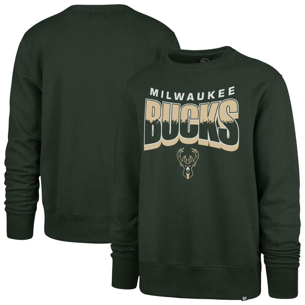 Hunter Green Milwaukee Bucks '47 Unisex Brush By Headline Crewneck Sweatshirt | NBA