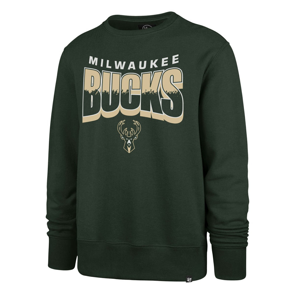 Hunter Green Milwaukee Bucks '47 Unisex Brush By Headline Crewneck Sweatshirt | NBA