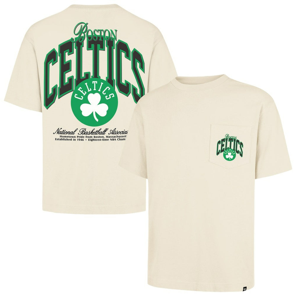 Cream Boston Celtics '47 Unisex Crossover Collection Foundation Pocket T-Shirt | NBA