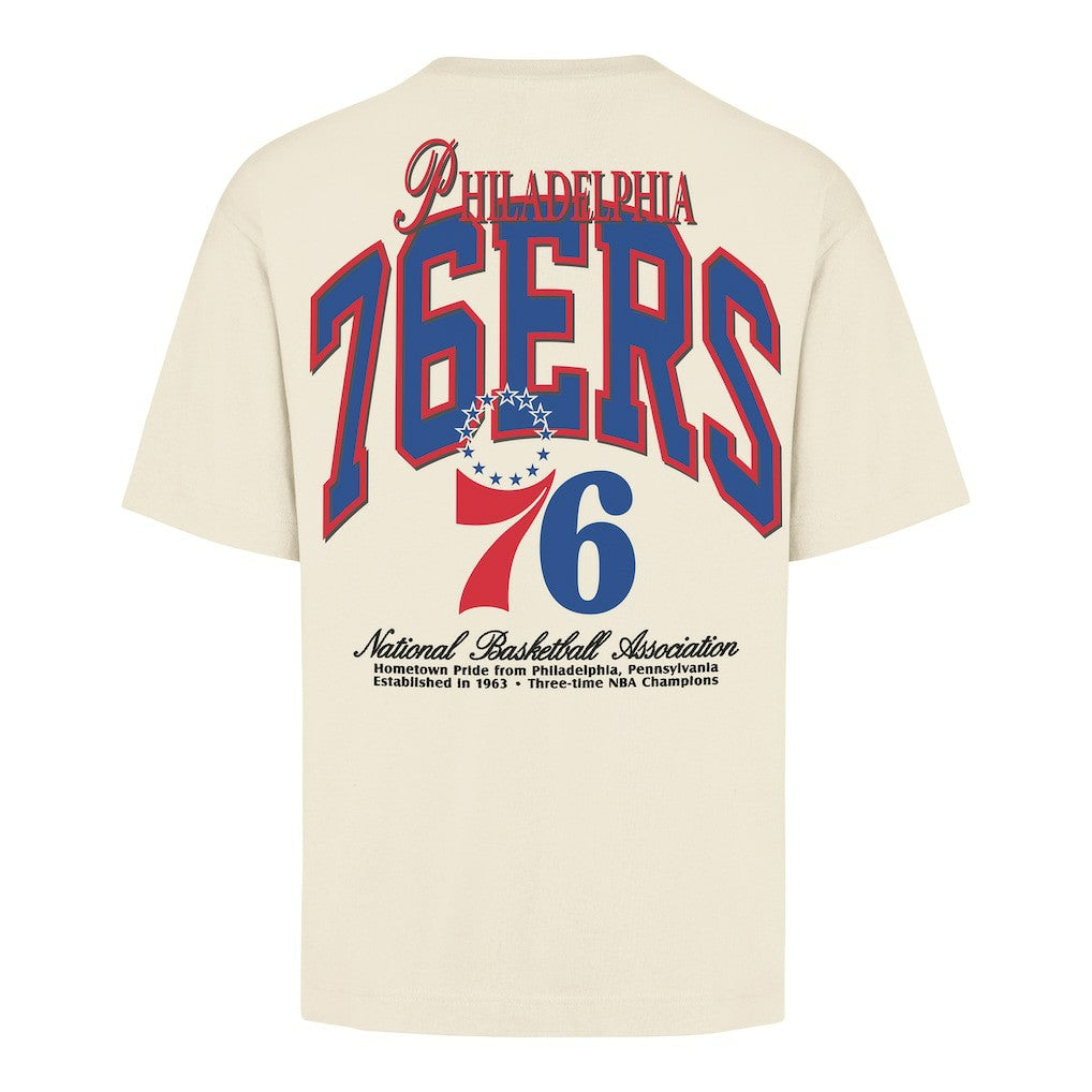 Cream Philadelphia 76ers '47 Unisex Crossover Collection Foundation Pocket T-Shirt | NBA